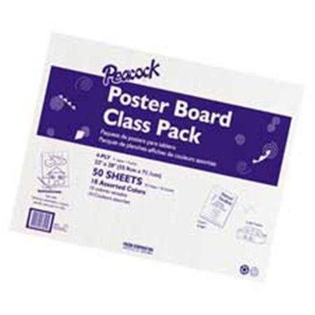 PACON CORPORATION Pacon Corporation PAC76347 Posterboard- 4-Ply- 22in.x28in.- 5 ea 10 Colors- 50 Sheets- Assorted PAC76347